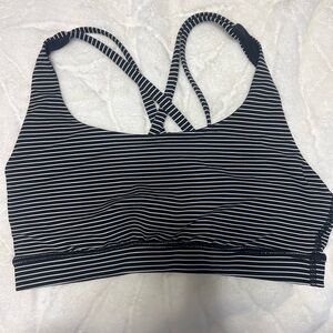lululemon athletica Black and White Striped Sports Bra